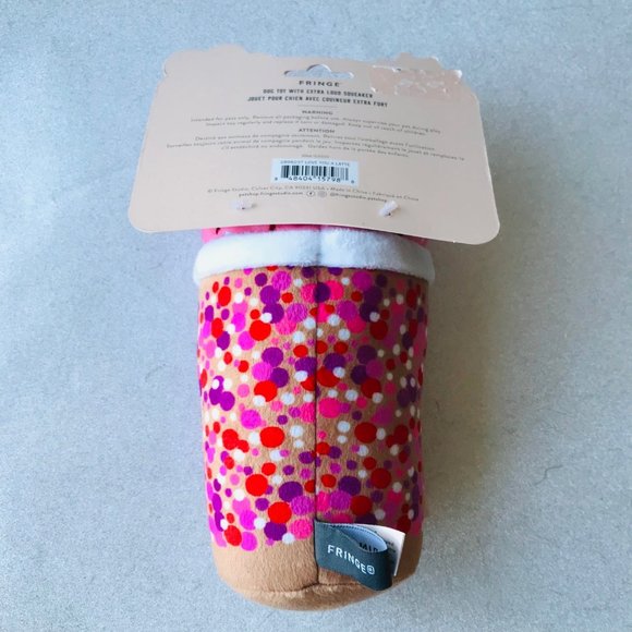 Fringe Studio Dog Fringe Toybox Pink Latte Squeaker Lovers Love You